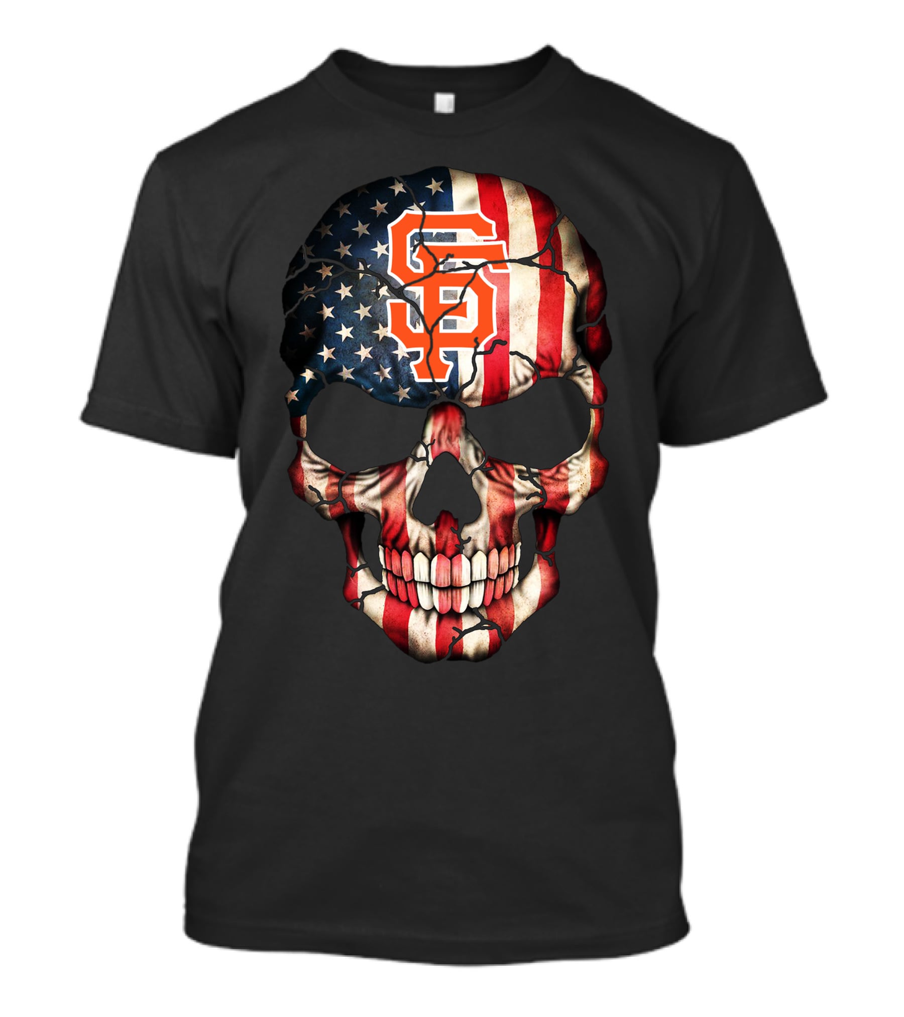 San Francisco Giants American Flag Skull T-Shirt