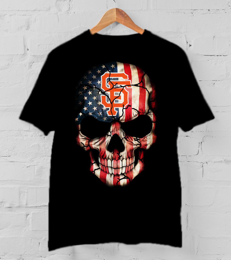 San Francisco Giants American Flag Skull T-Shirt