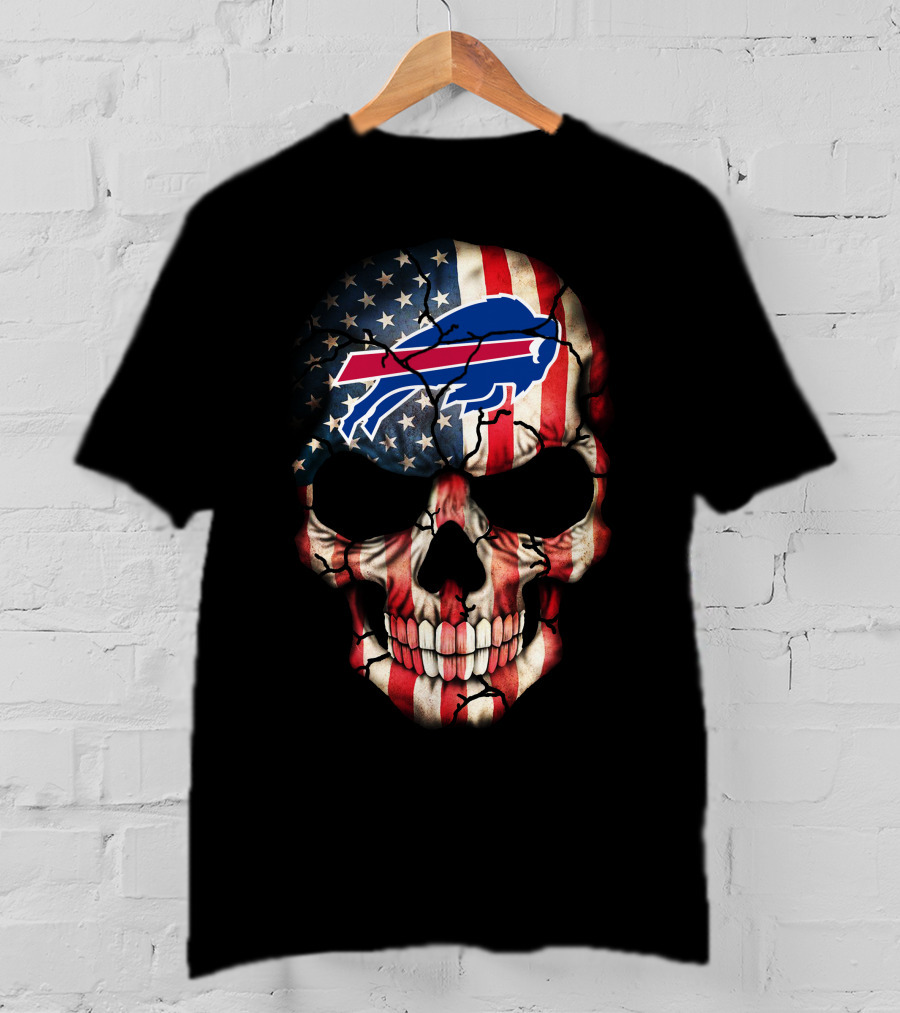 Buffalo Bills American Flag Skull 270 T-Shirt