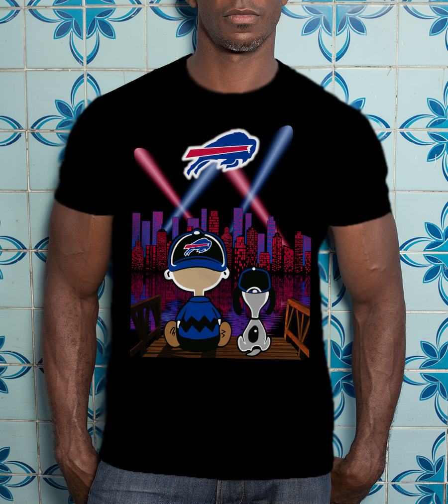 Buffalo Bills City Lights Night Skyline Fan Scene T-Shirt