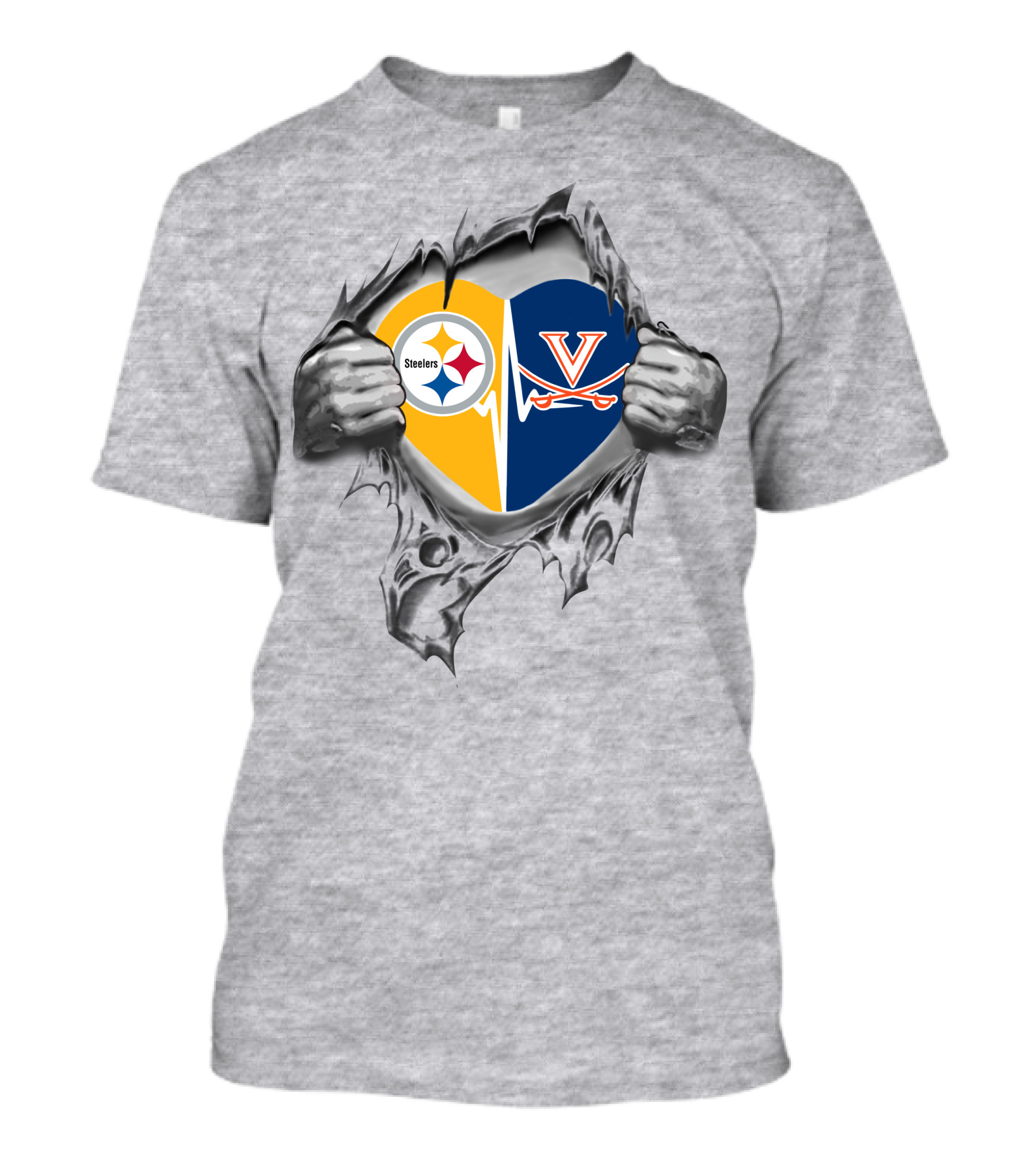 Steelers Virginia Cavaliers Heartburst Fusion T-Shirt
