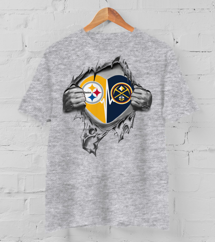 Steelers Denver Nuggets Heartbeat Unity T-Shirt