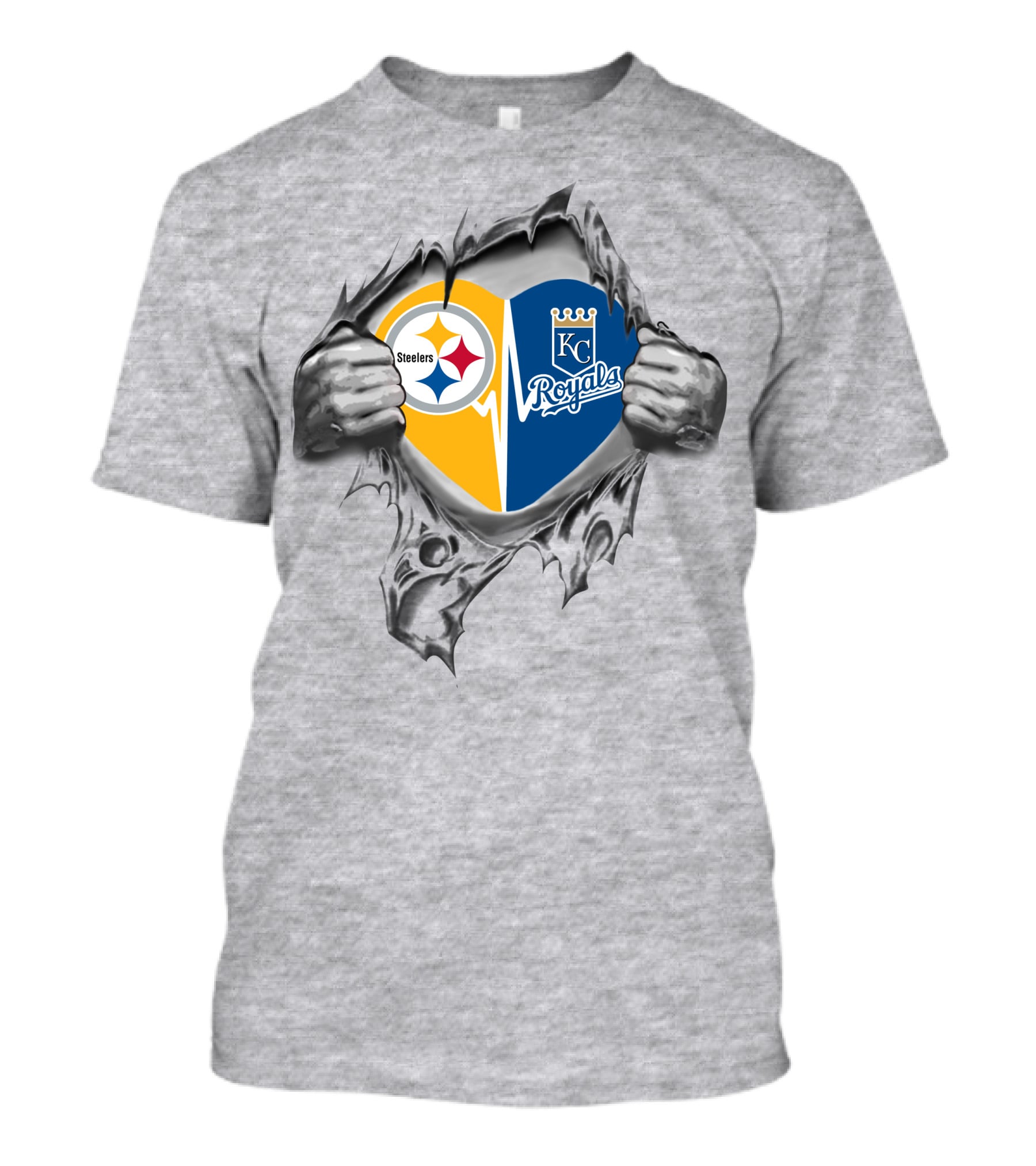 Steelers Royals Heart Split Kansas City Love T-Shirt