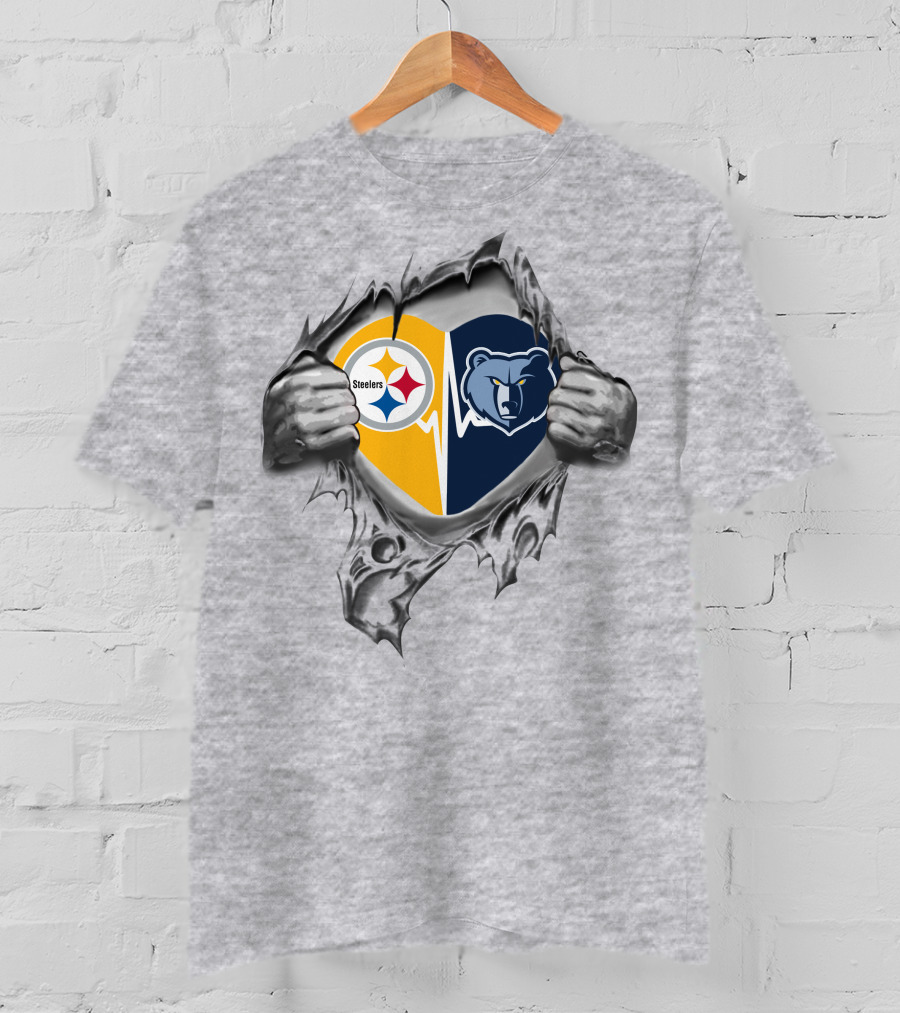 Steelers Memphis Grizzlies Heart T-Shirt