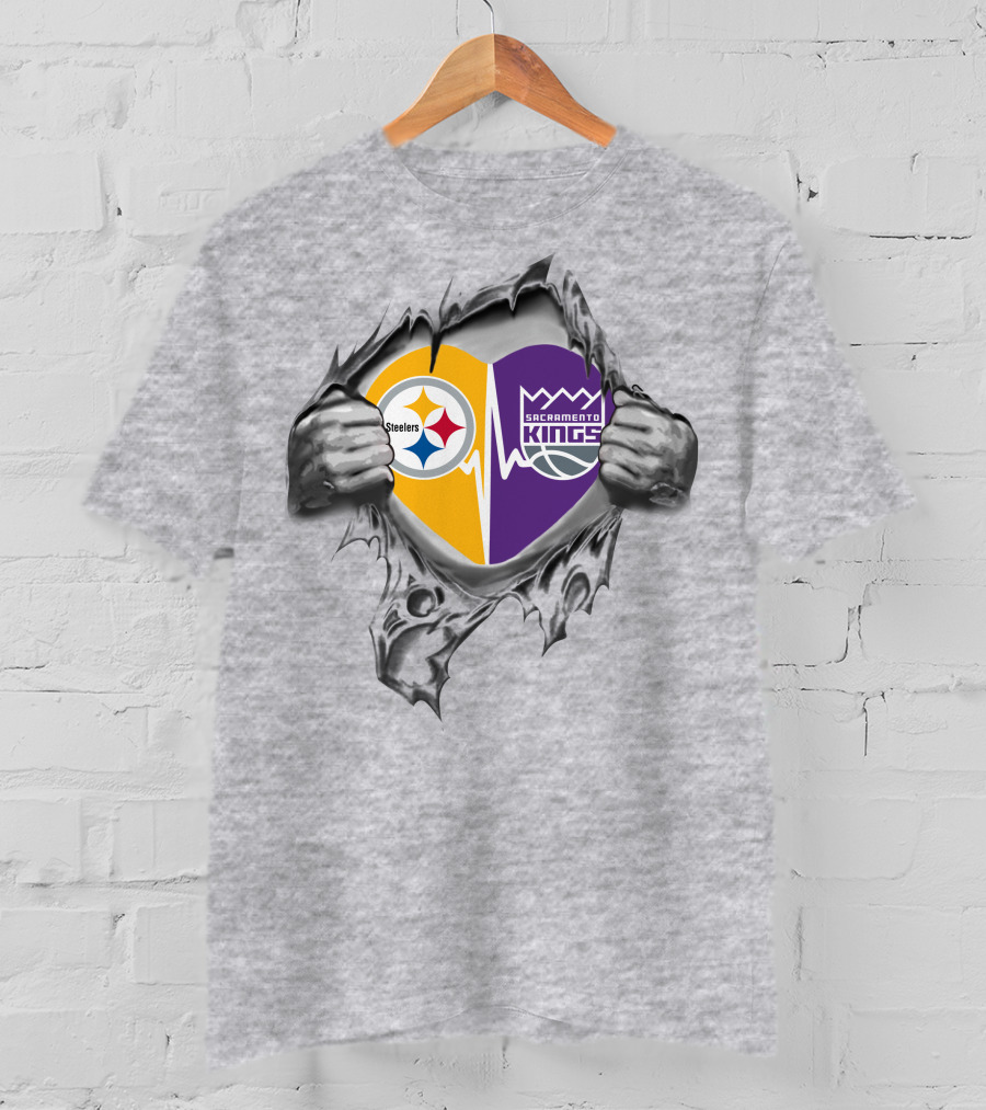 Steelers Sacramento Kings Heartbeat Loyalty Fan Pride T-Shirt