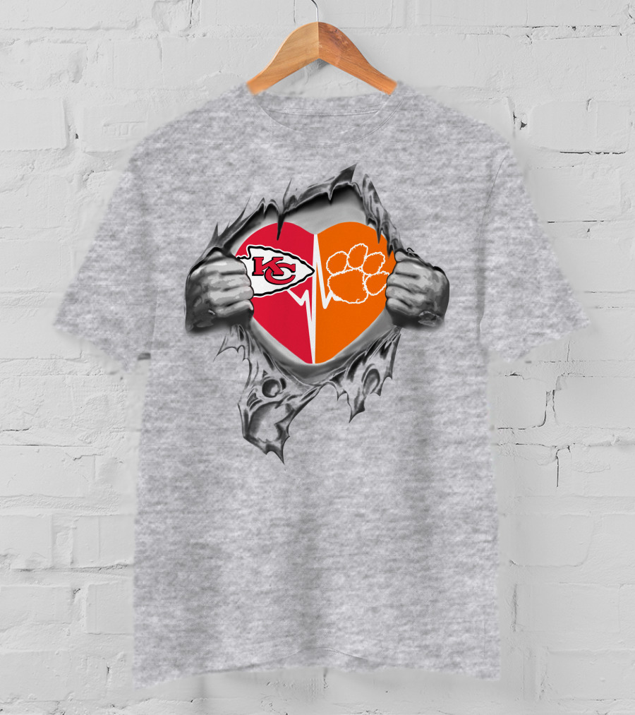 Chiefs Clemson Tigers Heartbeat Passion Loyal Spirit T-Shirt