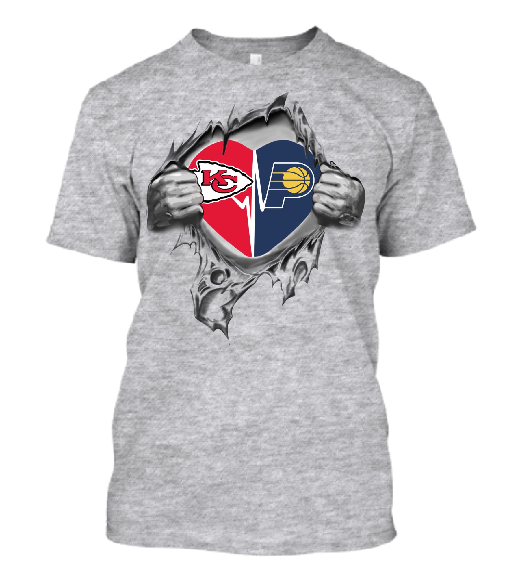 Chiefs Pacers Heartbeat Passion T-Shirt