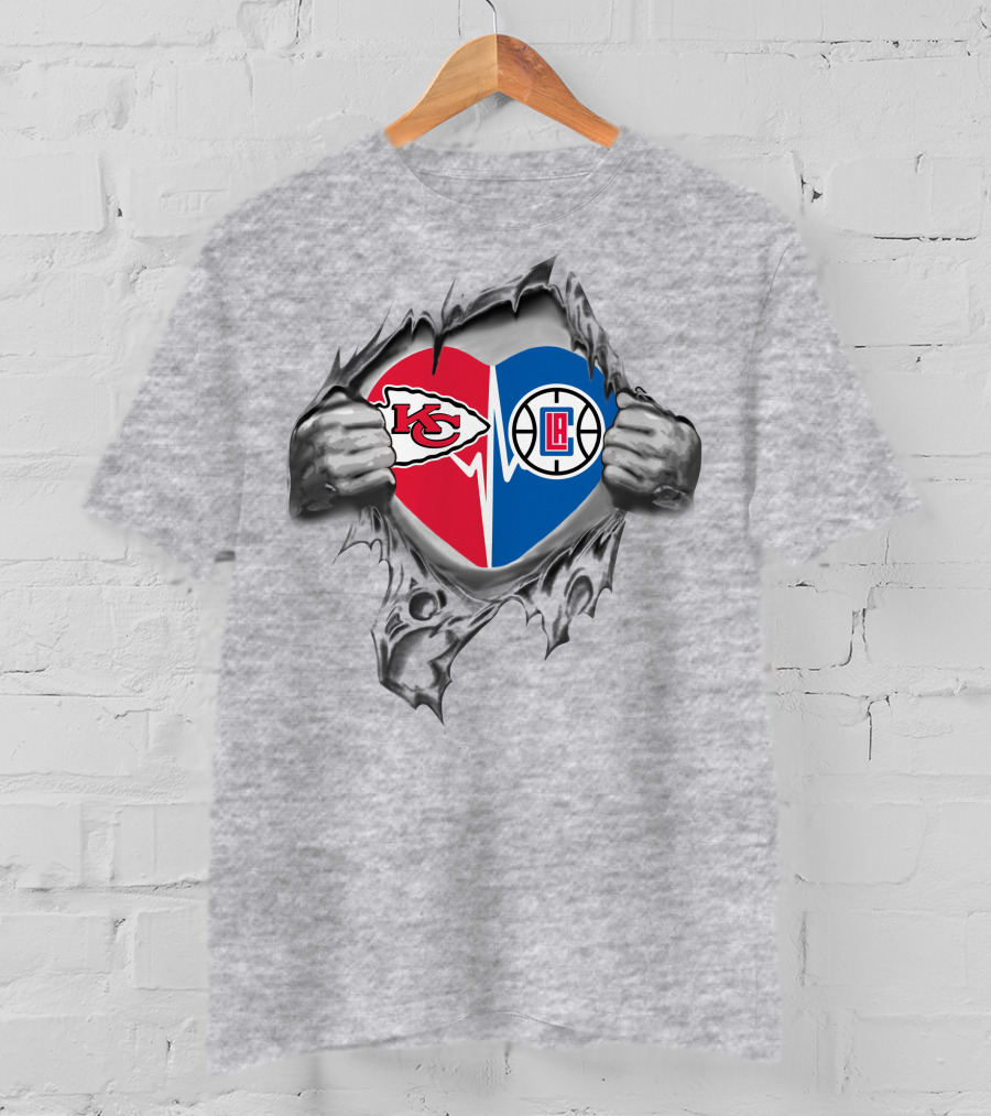 Chiefs La Clippers Heart Fusion Love T-Shirt