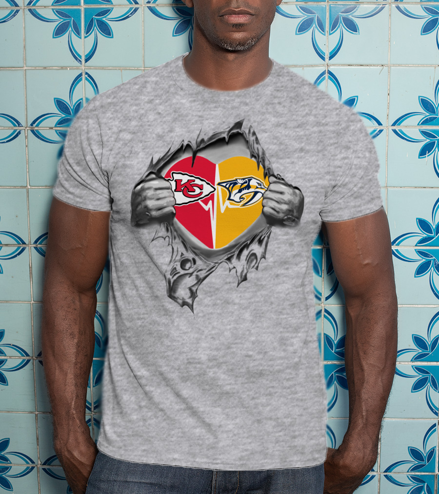 Chiefs Nashville Predators Heart T-Shirt