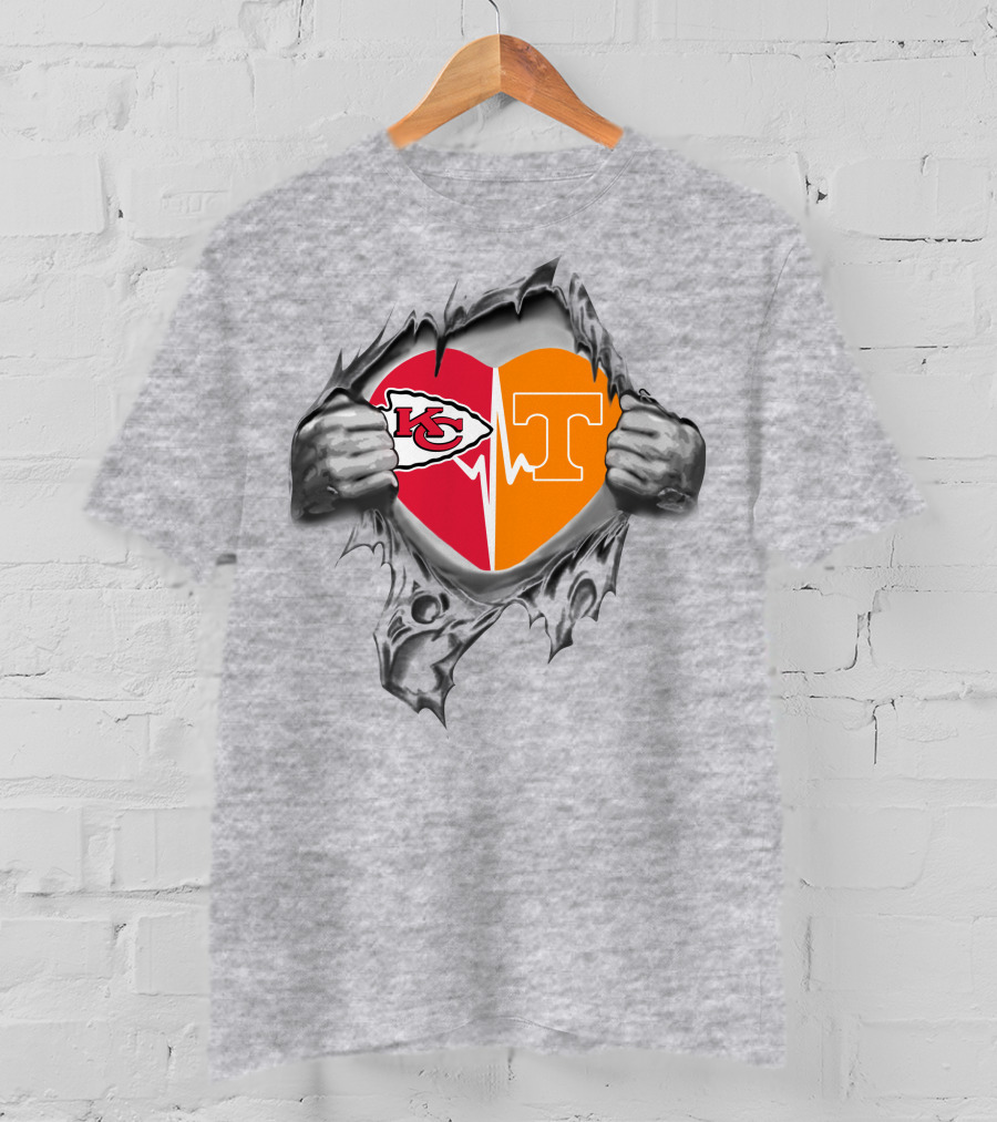 Chiefs Tennessee Volunteers Heart T-Shirt