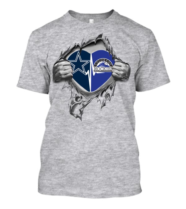 Dallas Cowboys And Colorado Rockies Heart T-Shirt