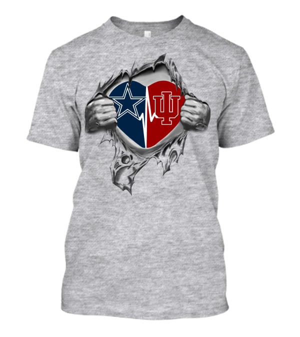 Dallas Cowboys Indiana Hoosiers Heartbeat Fan Love T-Shirt