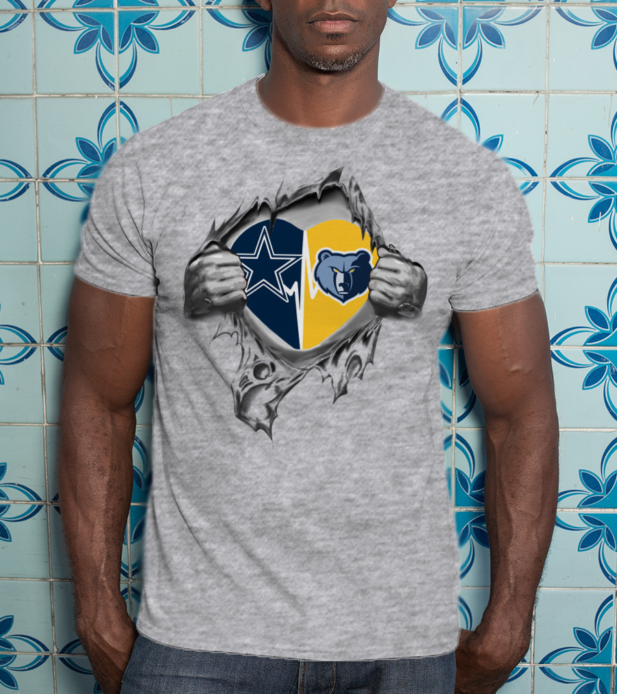 Cowboys Memphis Grizzlies Heart T-Shirt