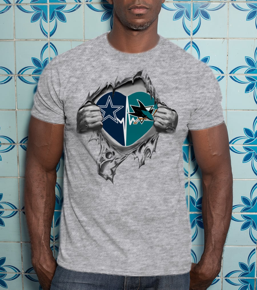 Cowboys San Jose Sharks Heartbeat Passion T-Shirt