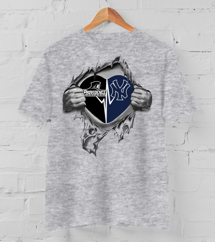 Yankees Providence Friars Heart Torn Open T-Shirt