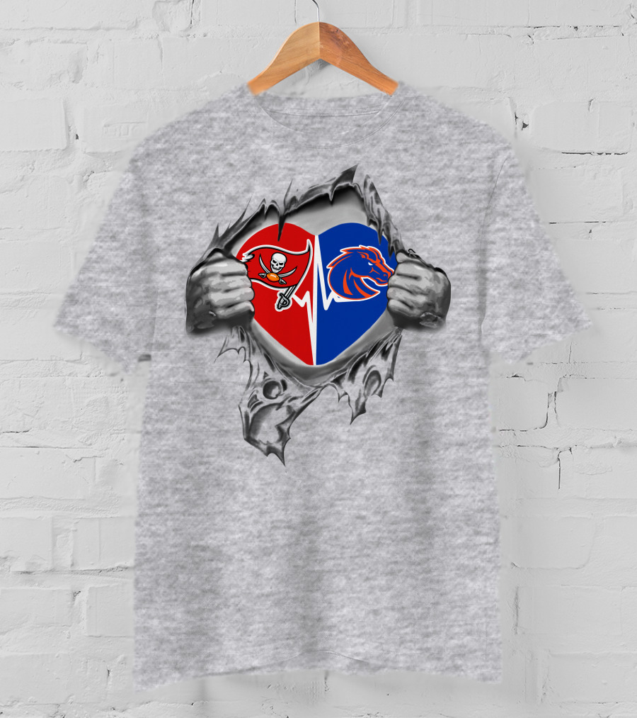Buccaneers Boise State Broncos Heartbeat Passion T-Shirt