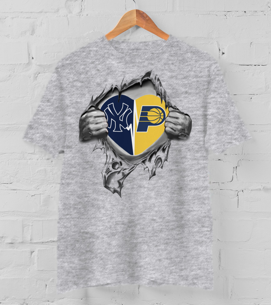 Yankees Pacers Heart Rip T-Shirt
