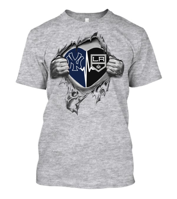 Yankees La Kings Heartbeat Emblem T-Shirt