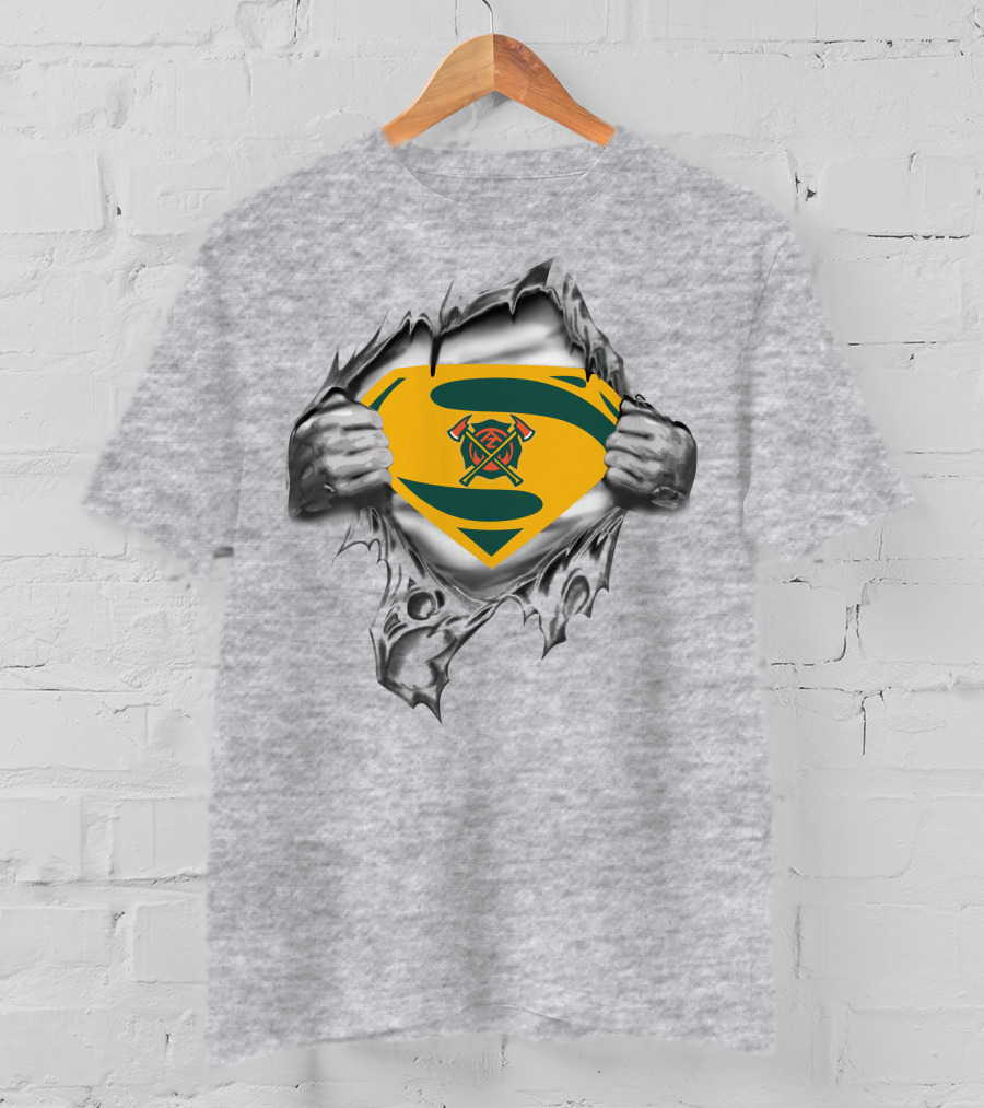 Arizona Hotshots Superhero Firefighter Emblem Burst T-Shirt