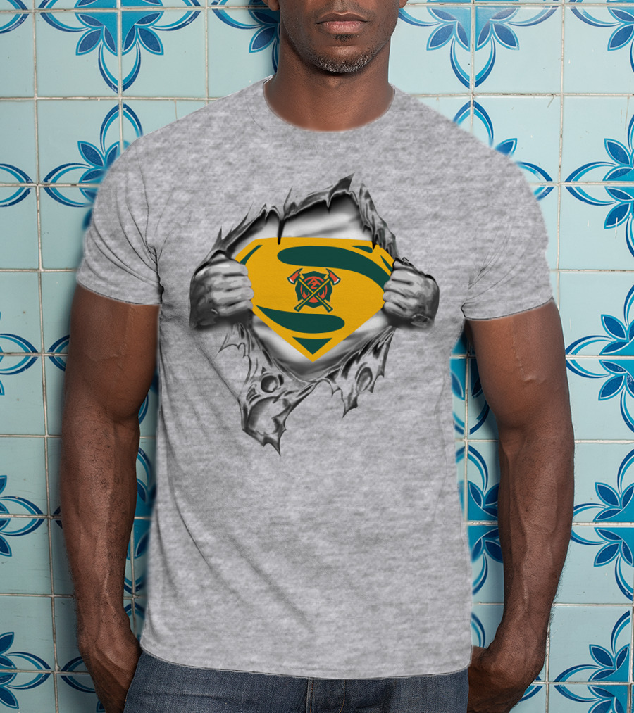 Arizona Hotshots Superhero Firefighter Emblem Burst T-Shirt