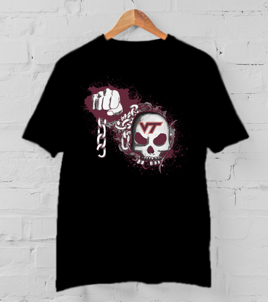 Virginia Tech Hokies Vt Skull And Chain T-Shirt