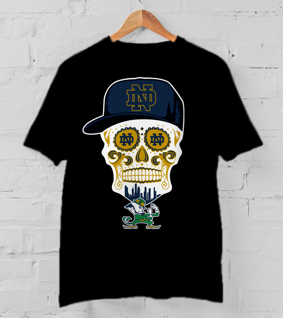 Notre Dame Fighting Irish Skull Nd Hat Iconic Symbol T-Shirt