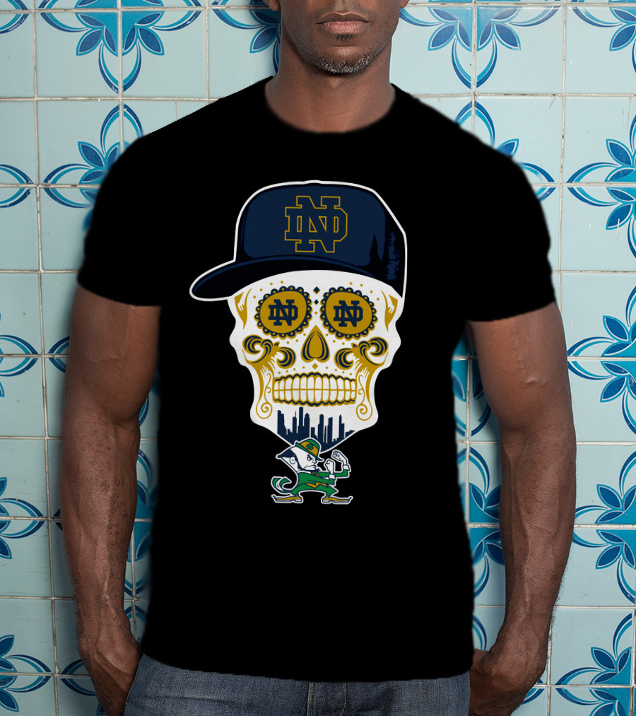 Notre Dame Fighting Irish Skull Nd Hat Iconic Symbol T-Shirt
