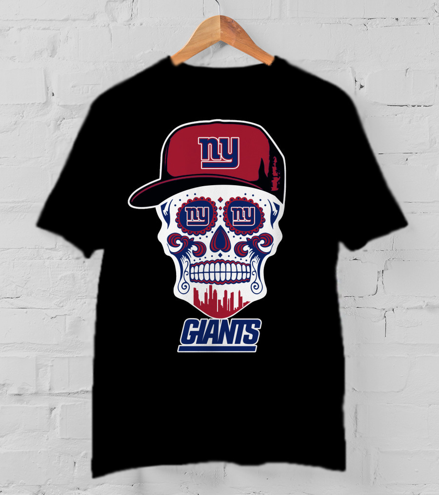 New York Giants Skull Cap City Silhouette Funny T-Shirt