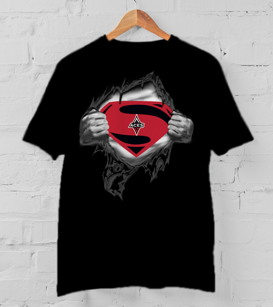 Las Vegas Aces Superman Symbol Rip T-Shirt