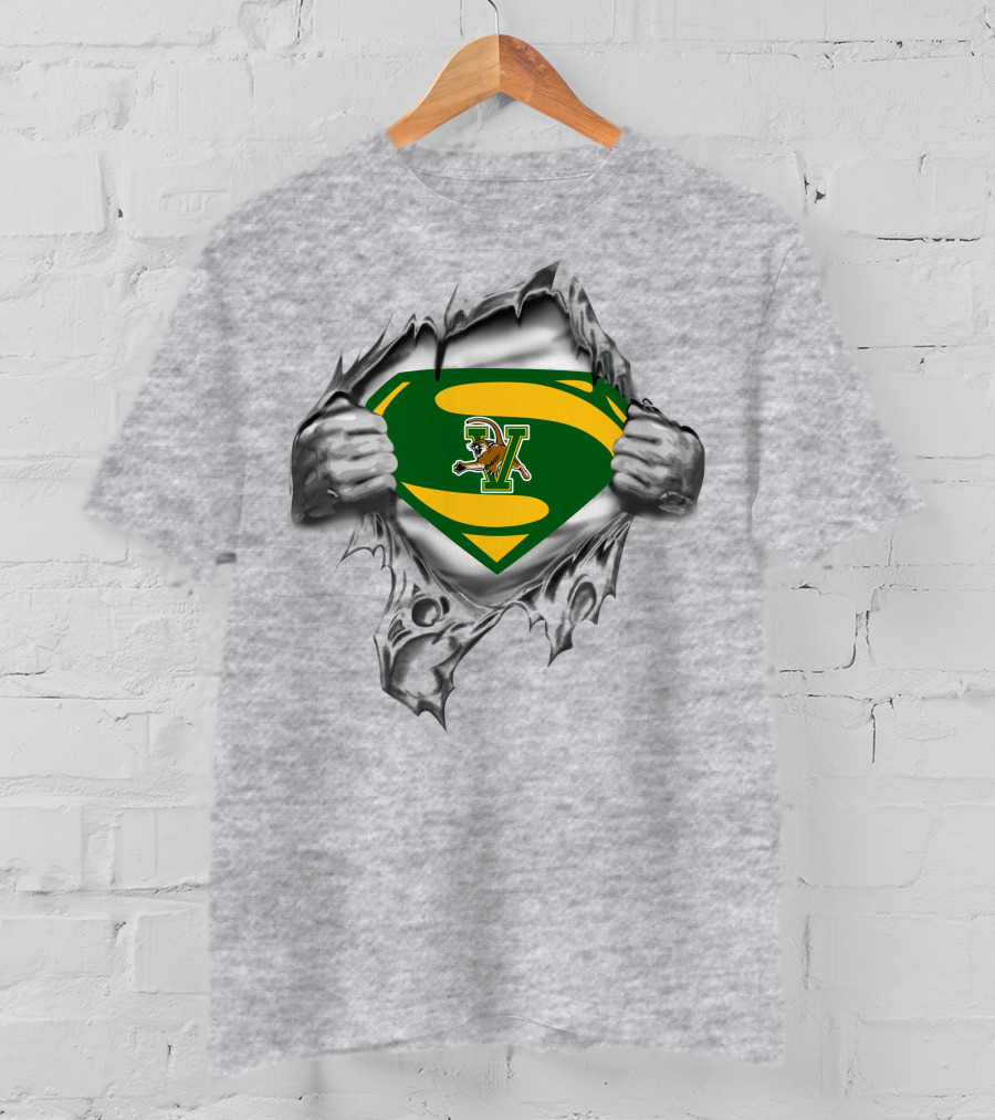Vermont Catamounts Superman Logo Tear Open T-Shirt