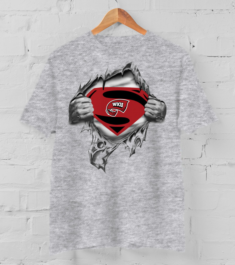 Wku Western Kentucky Hilltoppers Superman Logo Tear T-Shirt