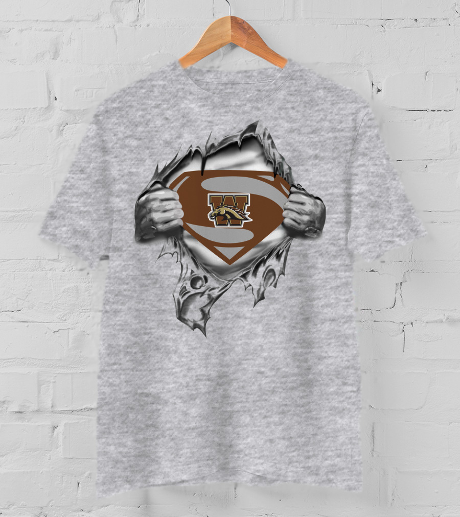 Western Michigan Broncos Superman Logo Burst T-Shirt