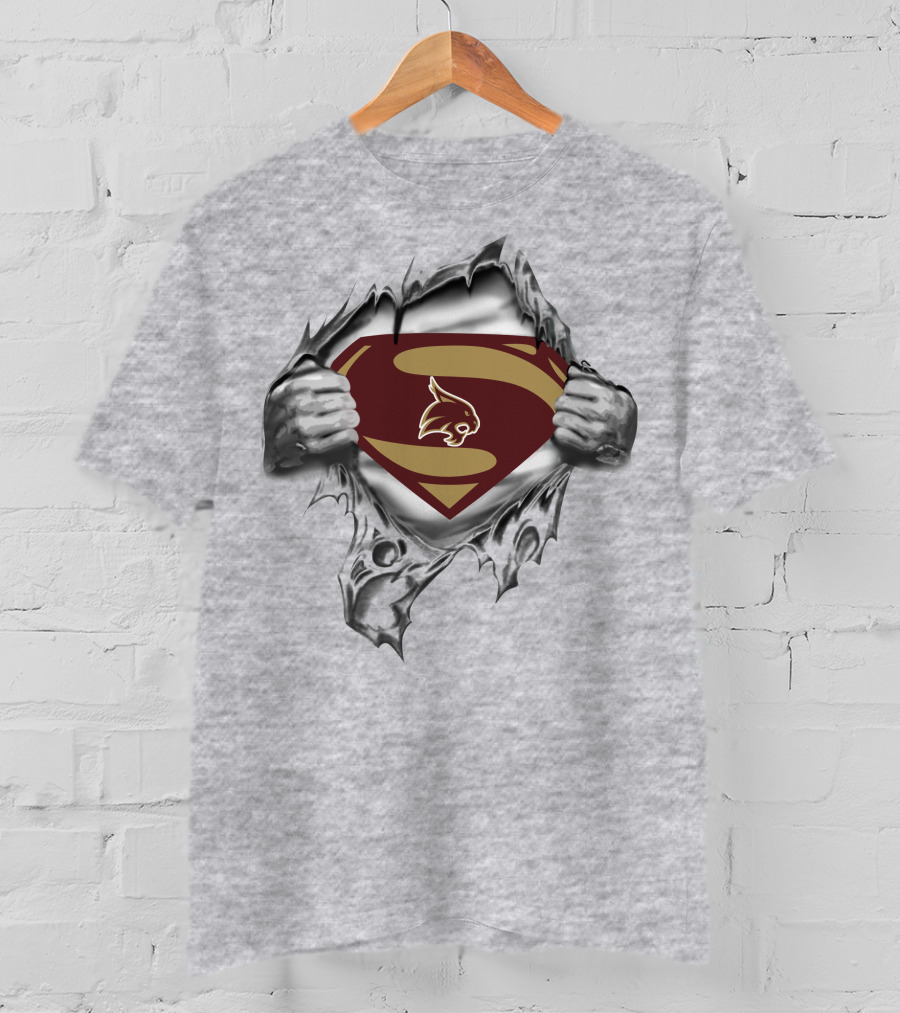 Texas State Bobcats Superman Chest Logo Revealed T-Shirt