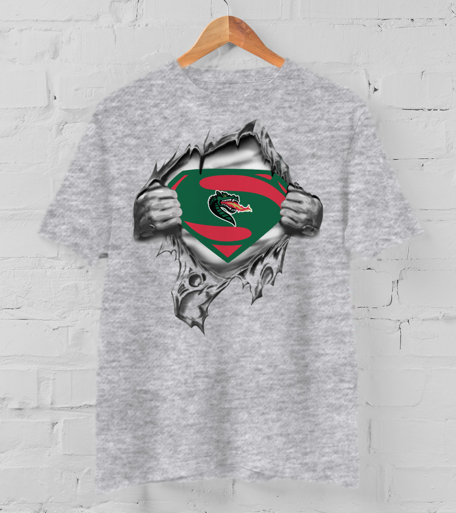 Uab Blazers Superman Logo Dragon Emblem Tear T-Shirt