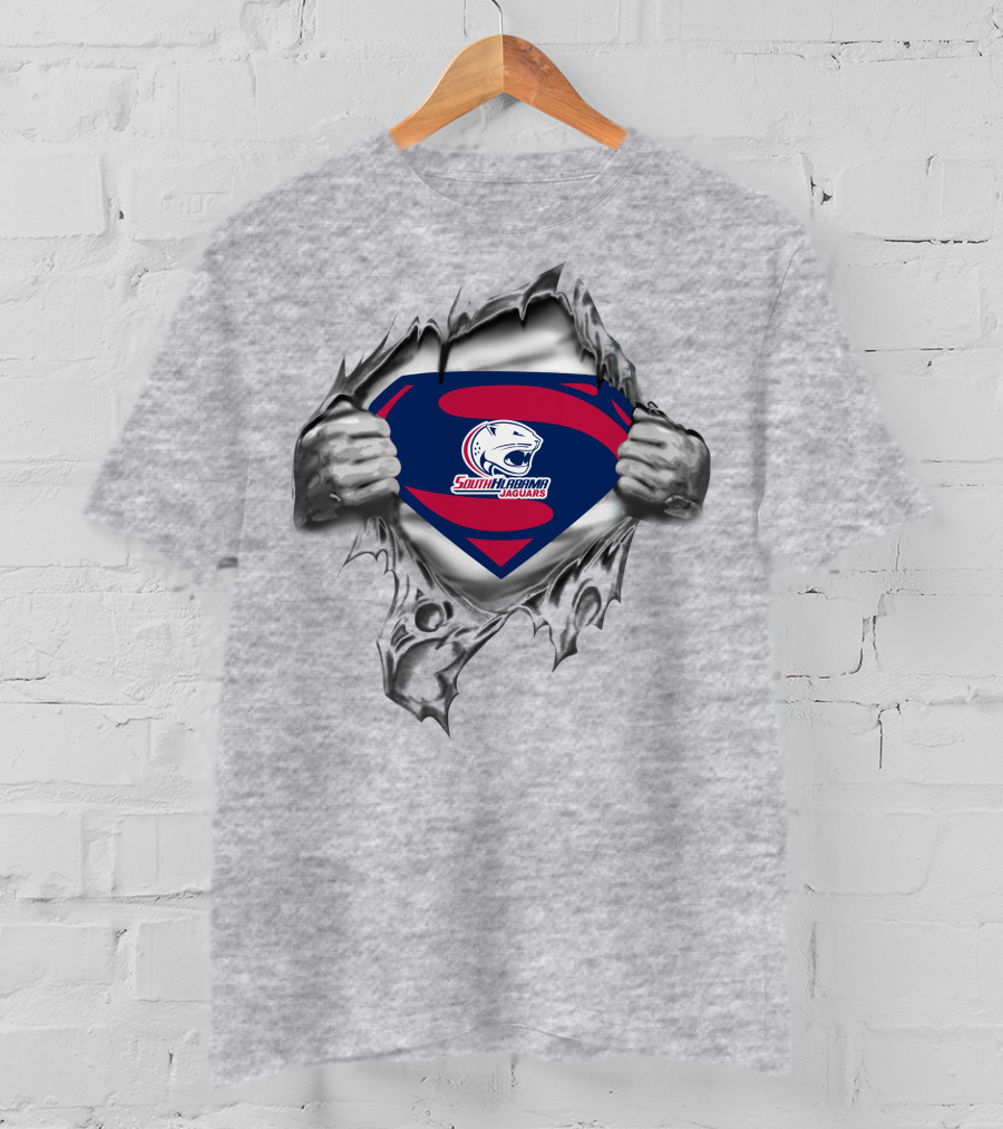 South Alabama Jaguars Superman Logo Burst T-Shirt