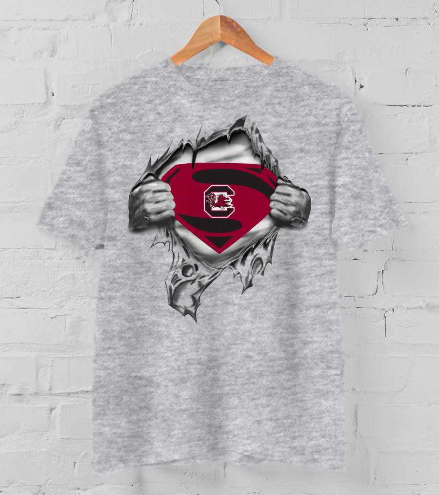 South Carolina Gamecocks Superman Shield Emblem Burst T-Shirt