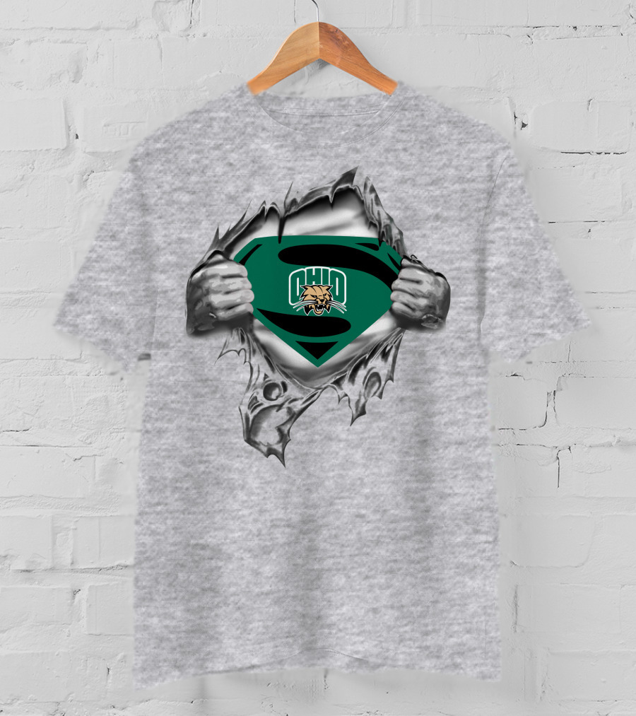 Ohio Bobcats Superman Logo Rip T-Shirt