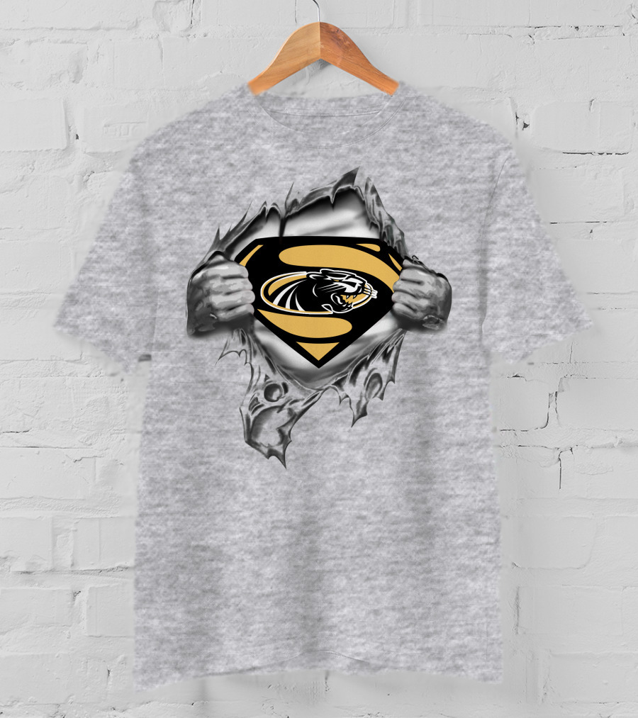 Milwaukee Panthers Superman Logo Silver Panther T-Shirt