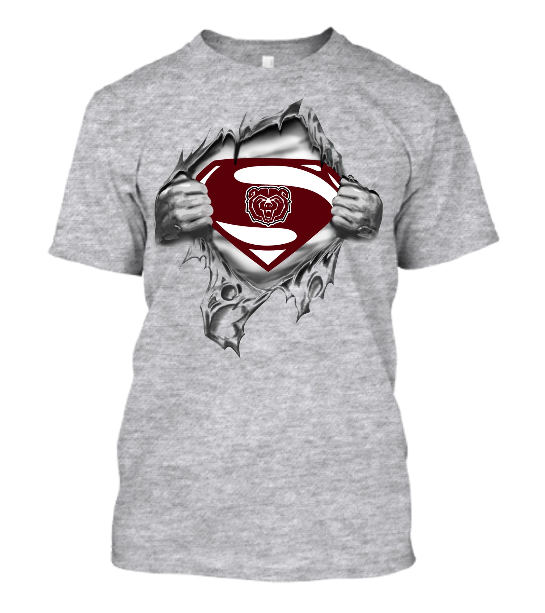 Missouri State Bears Superman Logo Rip T-Shirt