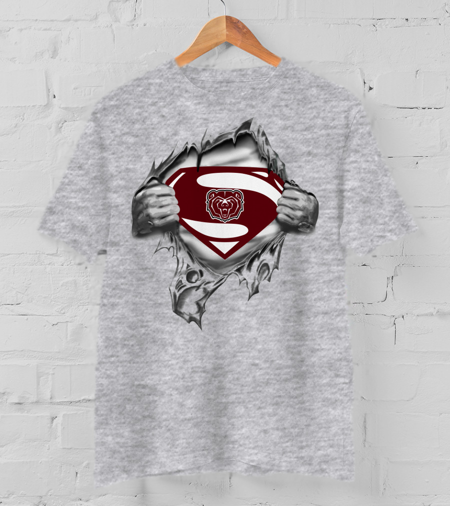 Missouri State Bears Superman Logo Rip T-Shirt