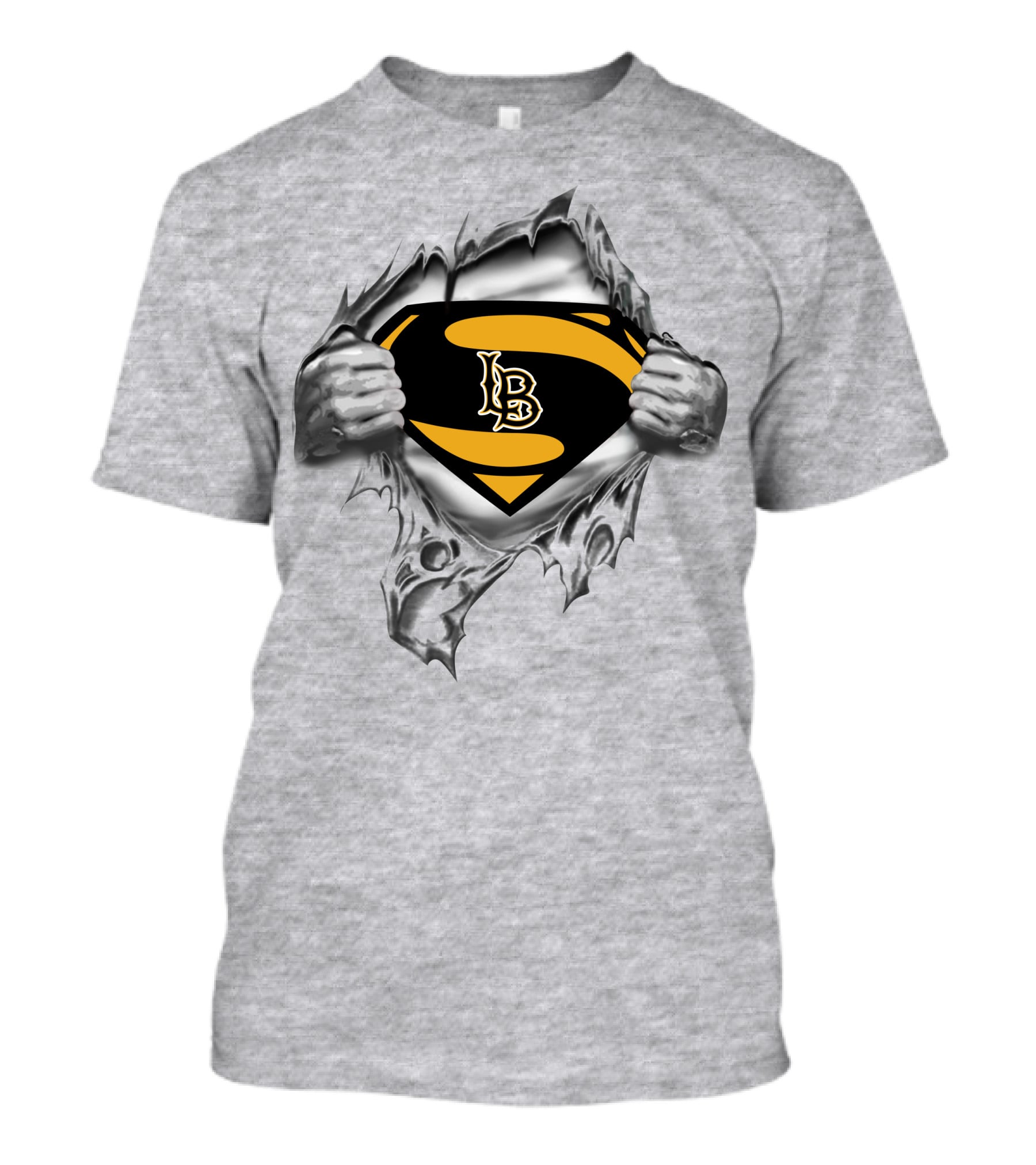 Long Beach Superman 49ers Lb Logo Inside Superman T-Shirt
