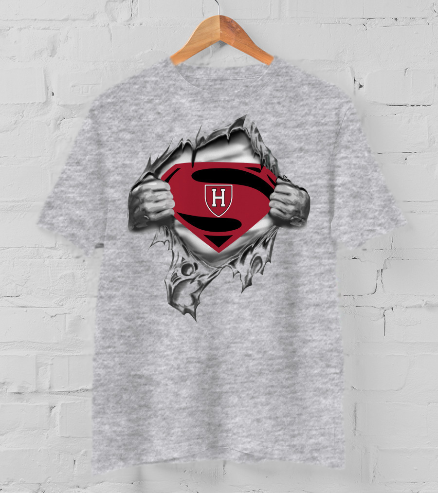 Harvard Crimson Superman Shield T-Shirt