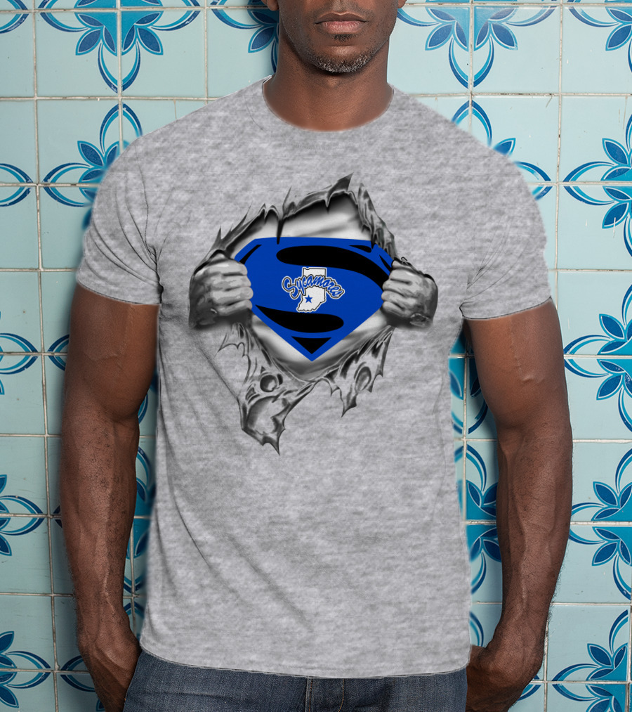 Sycamores Superman Rip Indiana State 236 T-Shirt