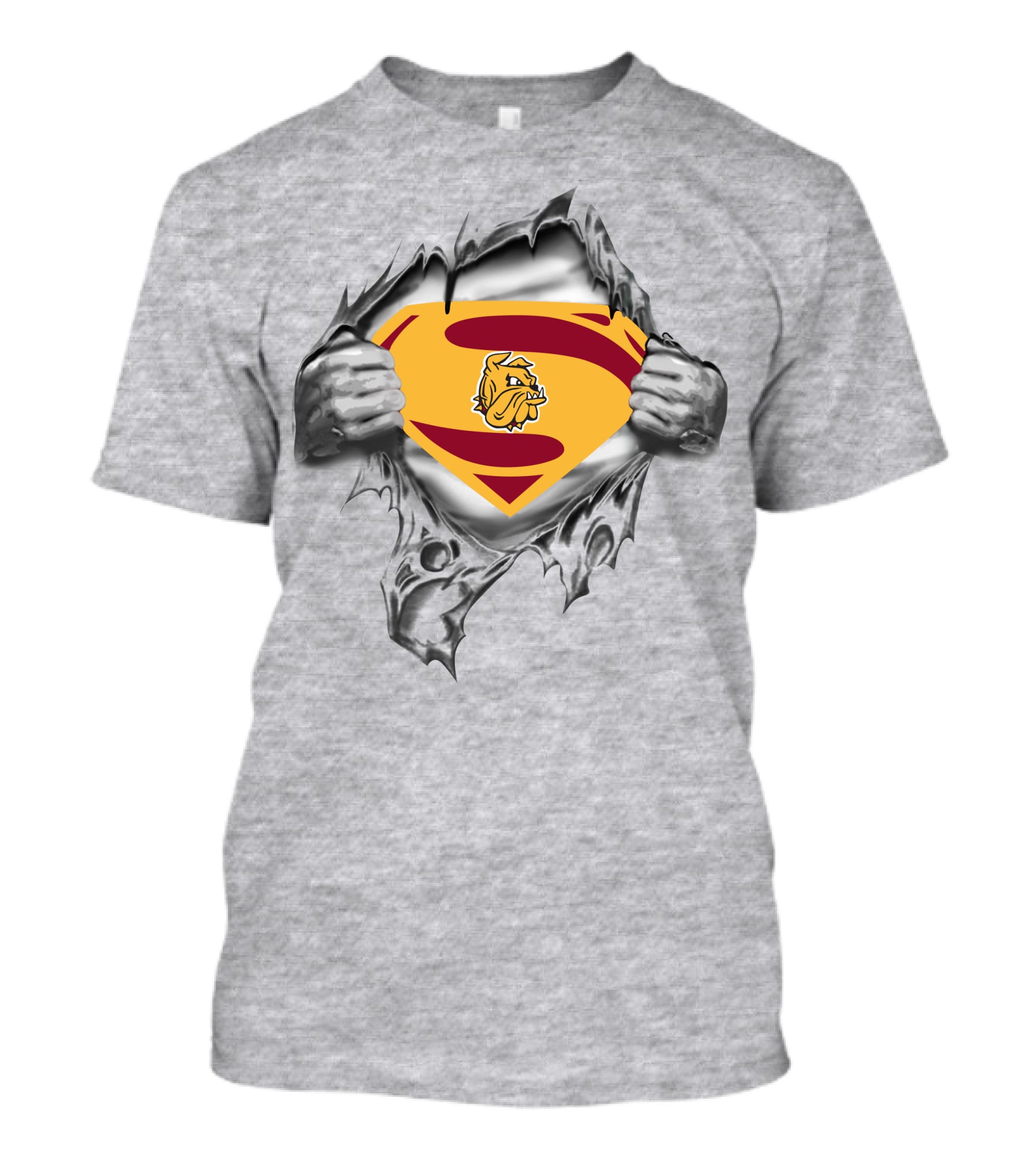 Duluth Bulldogs Superman Logo Inside Torn Chest T-Shirt