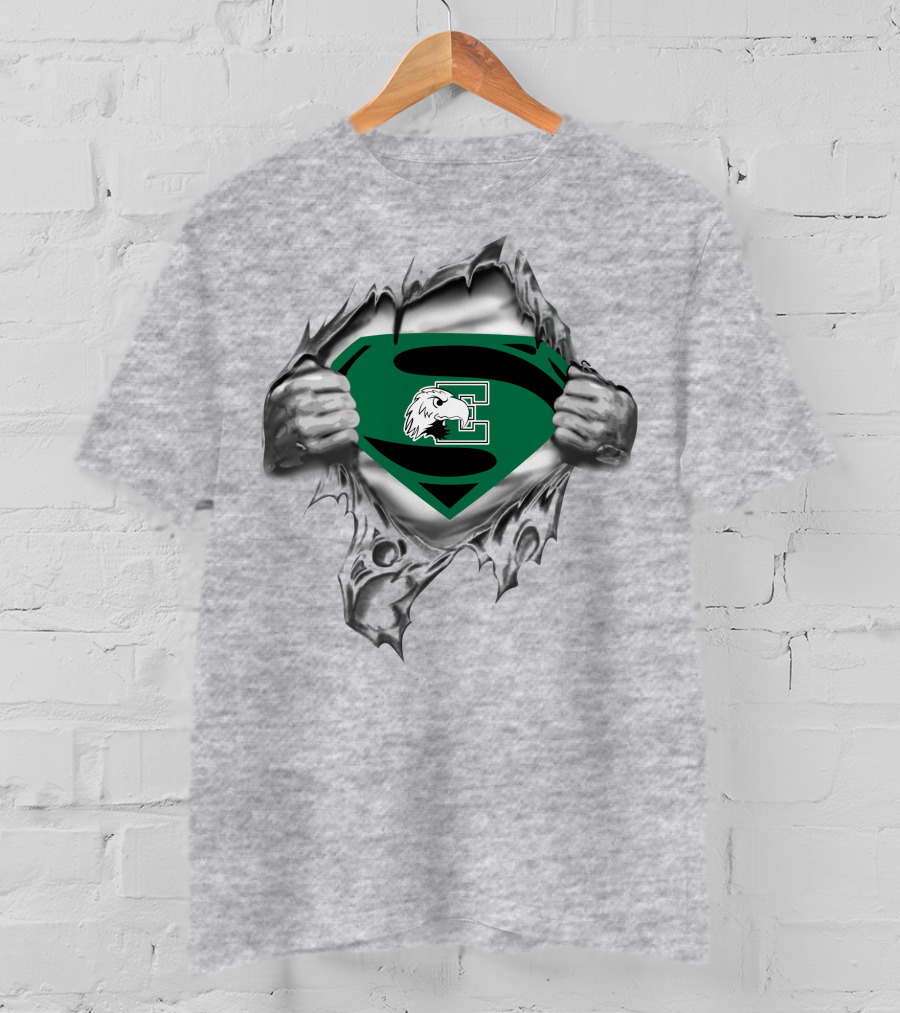 Eastern Michigan Eagles Superman Logo Rip T-Shirt