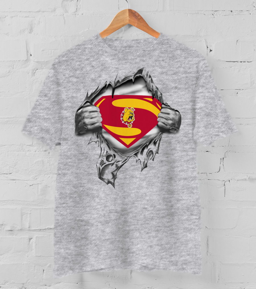 Ferris State Bulldogs Superman Logo Burst T-Shirt