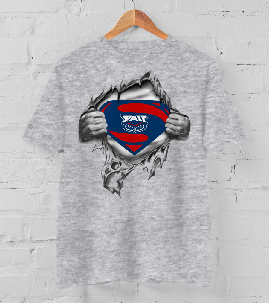 Fau Florida Atlantic Owls Superman T-Shirt