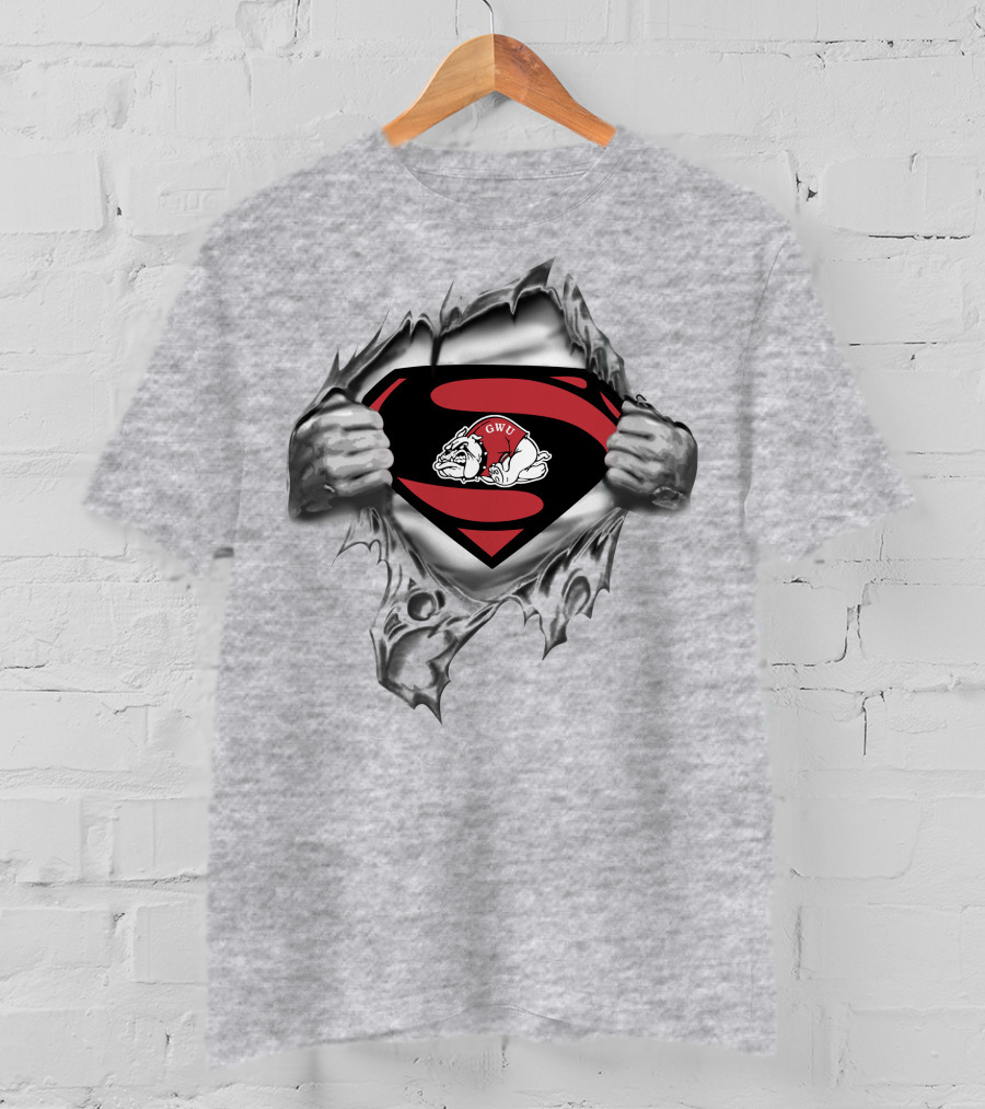 Gardner-Webb Bulldogs Gwc Superman Logo With Bulldog T-Shirt
