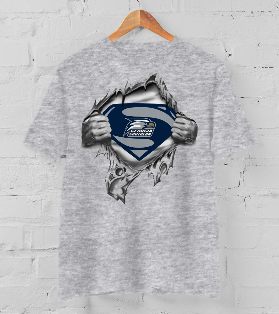 Georgia Southern Eagles Superman Logo Chest Tear T-Shirt