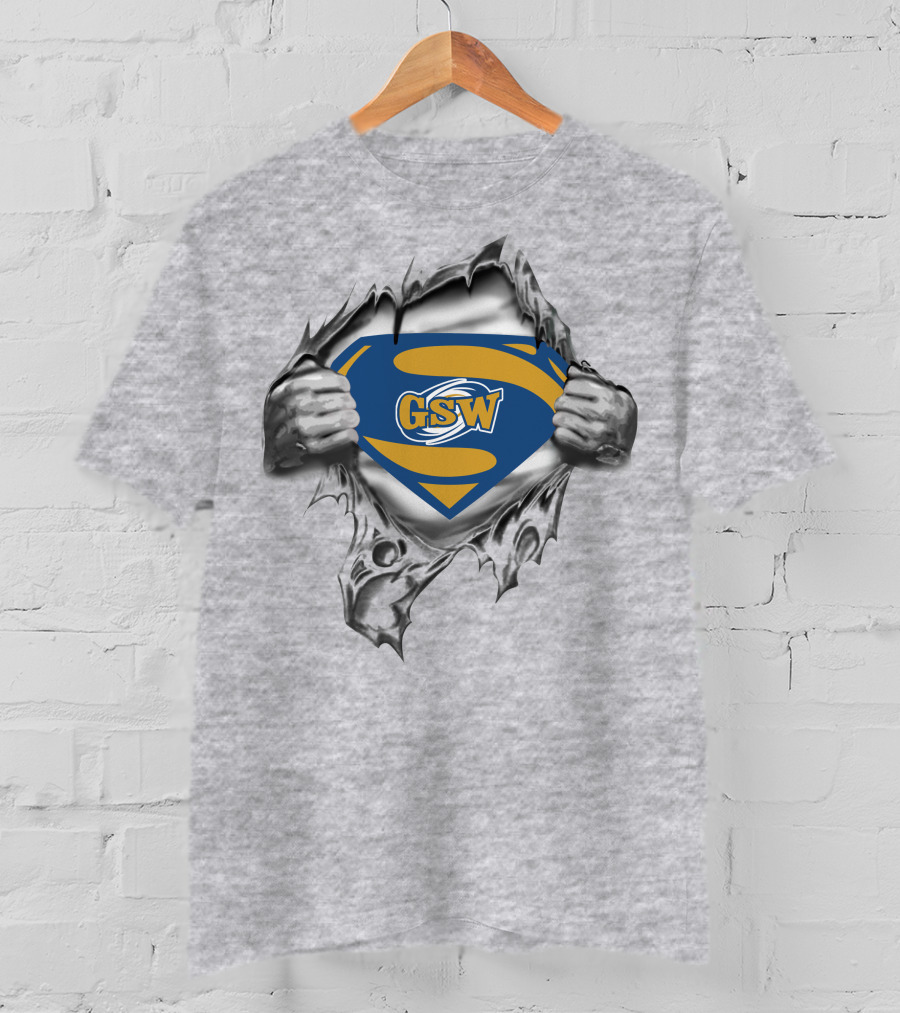 Georgia Southwestern St Hurricanes Gsw Superman Logo Rip T-Shirt